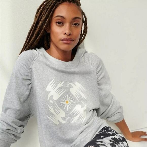 Anthropologie x Jason Yun Dove Crew Neck Long Sleeve Gray Sweatshirt Size XS - Picture 12 of 13